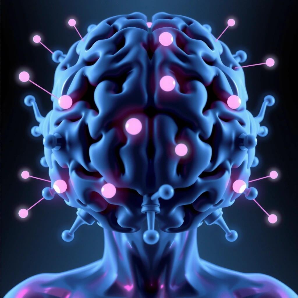 Ilustración de un cerebro con conexiones neuronales, representando la salud cognitiva.